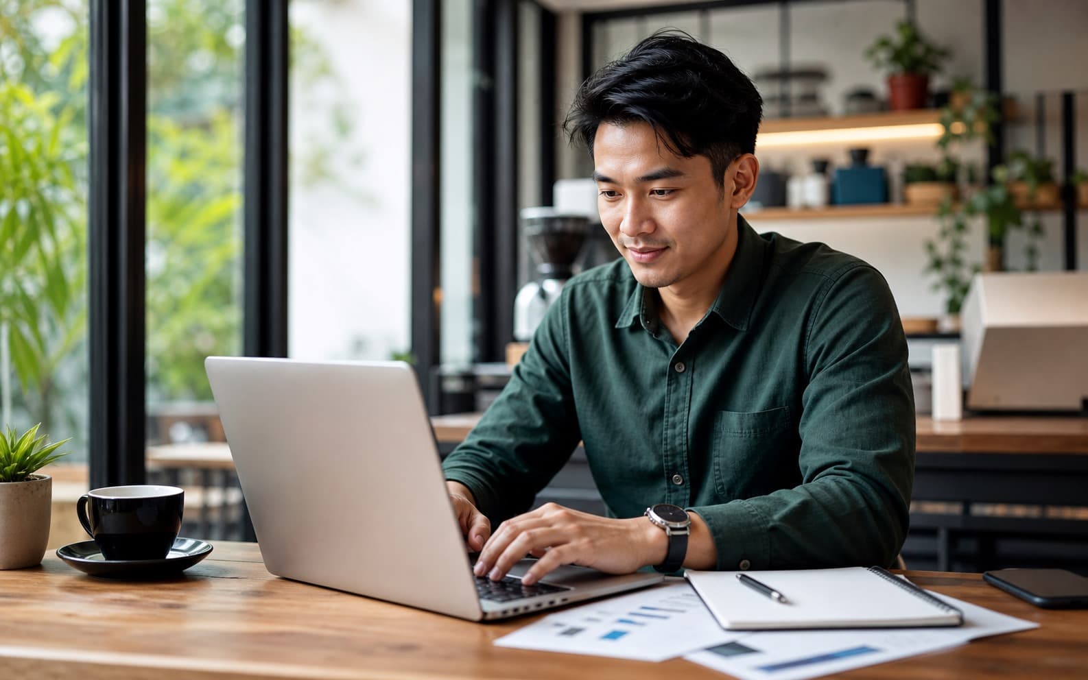 Freelancer working on invoicing from a laptop